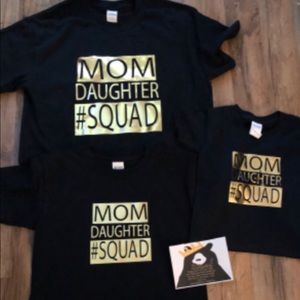 Mom daughter squad matching shirts